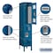 Salsbury Industries 2 Tier Vented Locker, 12"Wx66"Hx15"D, 2 Door, Blue, Unassembled 72155BL-U - alternate 3